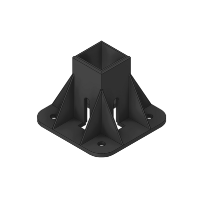 33B-4545-1 MODULAR SOLUTIONS ELITE FOOT 45MM X 45MM FOUR SIDED, 11MM FLOOR ANCHOR HOLES W/HARDWARE
